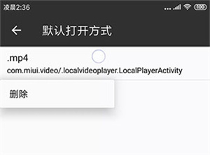删除设置默认打开方式截图2